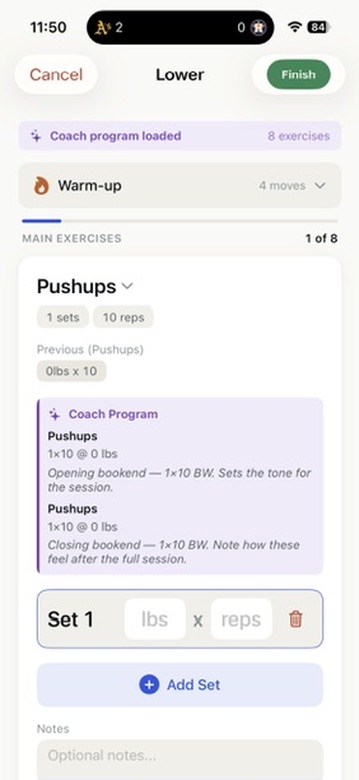 Exercise detail screen